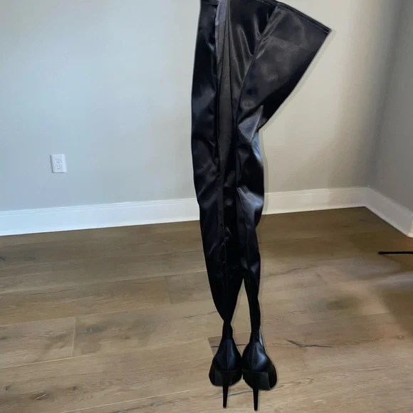 Jeffrey Campbell over the knee satin boots - Picture 3 of 6